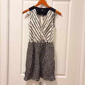 Nine West Silk Polka Dot Wrap Dress Black White – Size 2